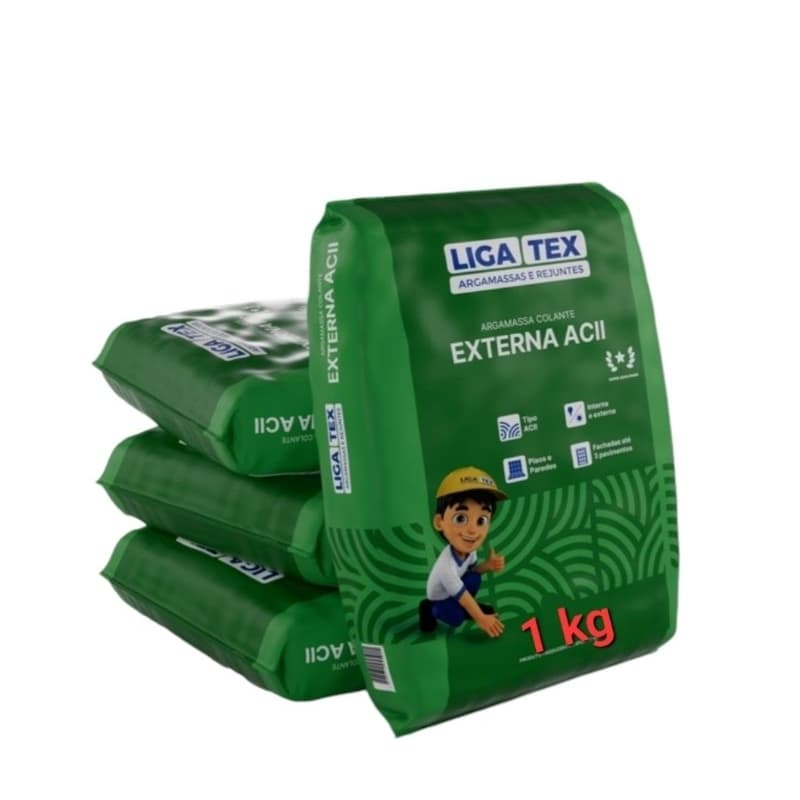 Cimento cola AC2 Ligatex 1kg argamassa externa e interna varandas  calçadas quintais
