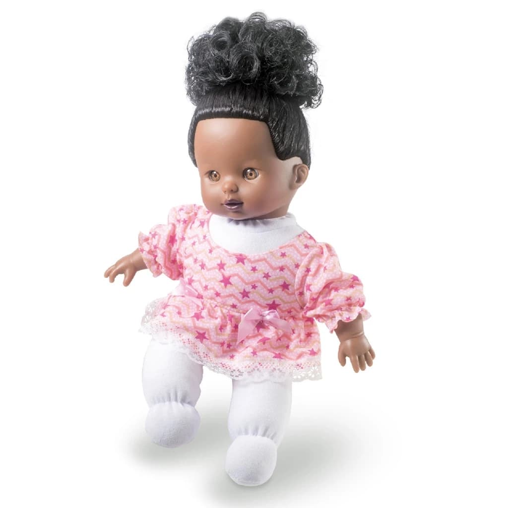 Boneca Nenem Soft Bebê Super Macia Menina Morena Negra - Milk Brinquedos