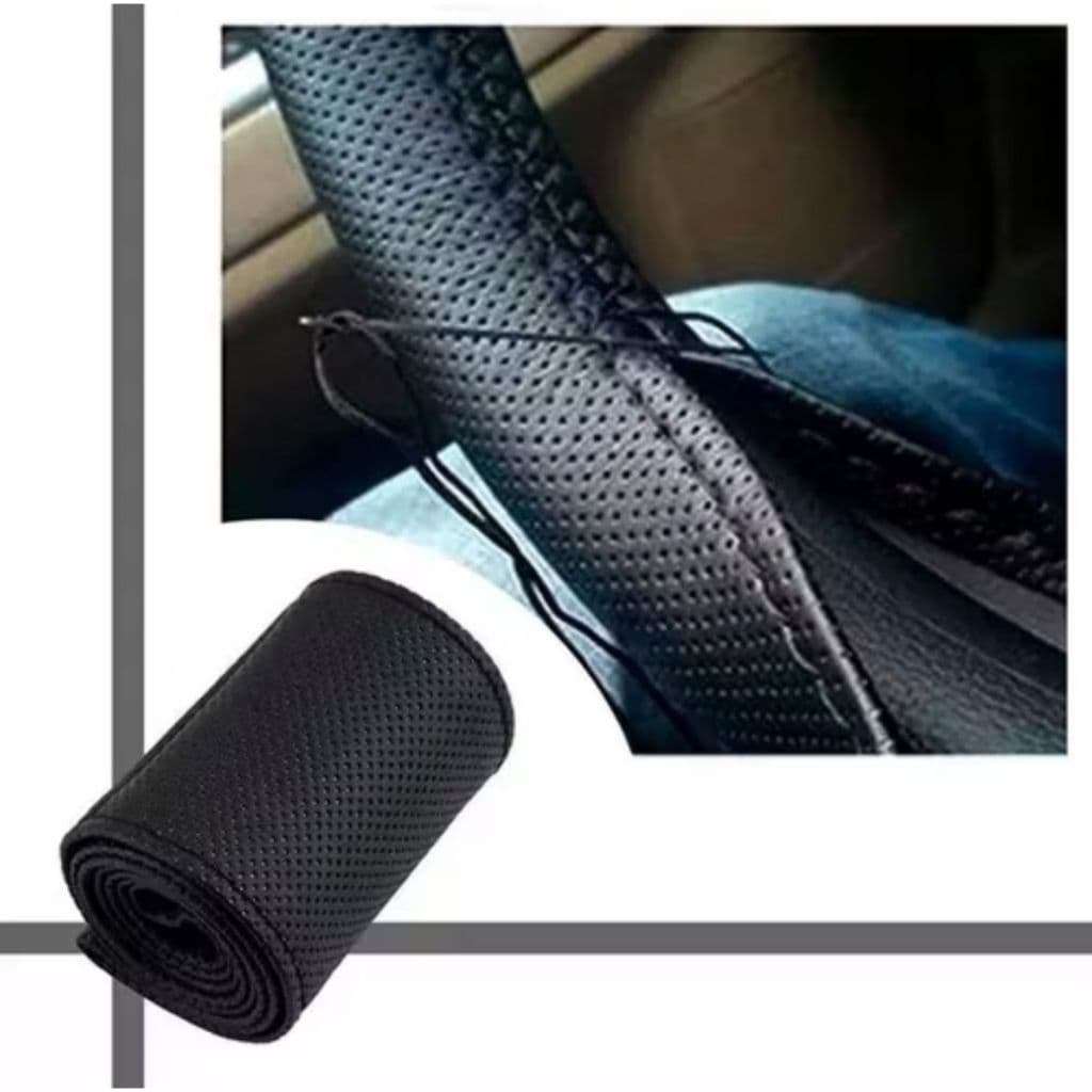 Capa de Volante Revestimento Automotivo em Couro Ecológico Costurado