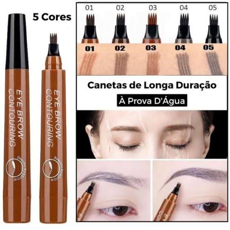 Caneta Microblading Tip Brow 4 pontas fio a a fio para Barba e Sobrancelha