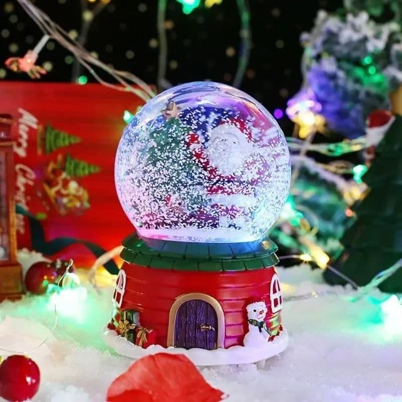 GLOBO DE NEVE MINI 7 CM DECORAÇÃO NATAL PAPAI NOEL BONECO DE NEVE E RENA