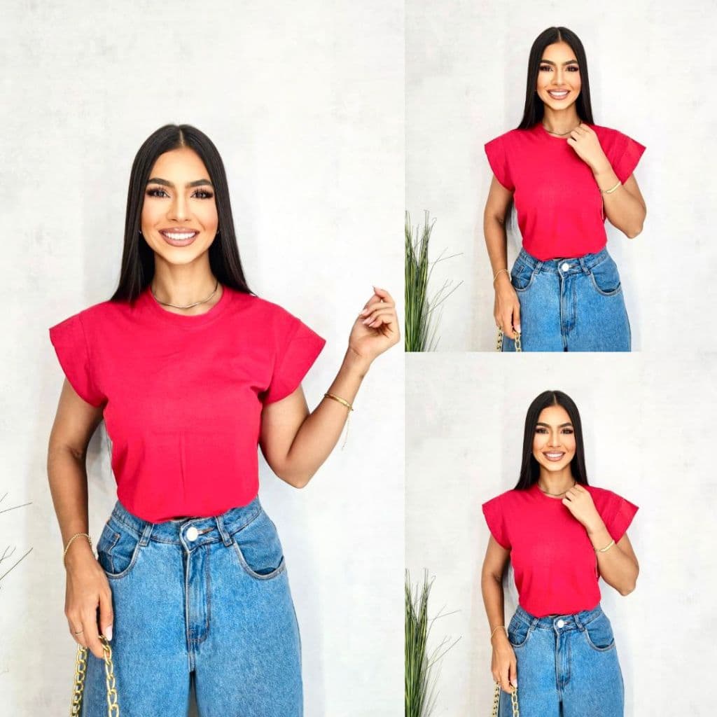 T-Shirt Muscle Tee Baby Look 100% Algodão Ótima Qualidade