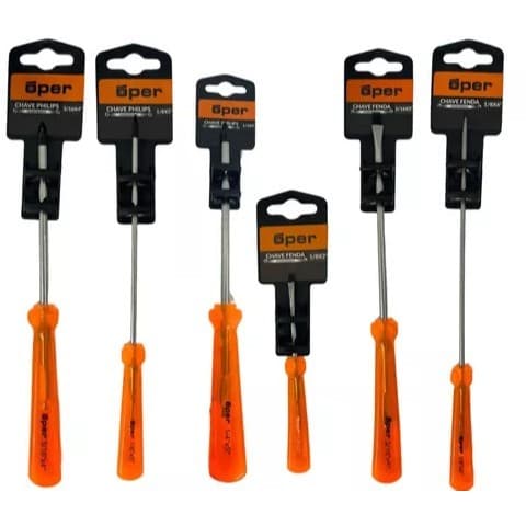 Jogo Chave Fenda E Philips 6 Peças Oper Profissional