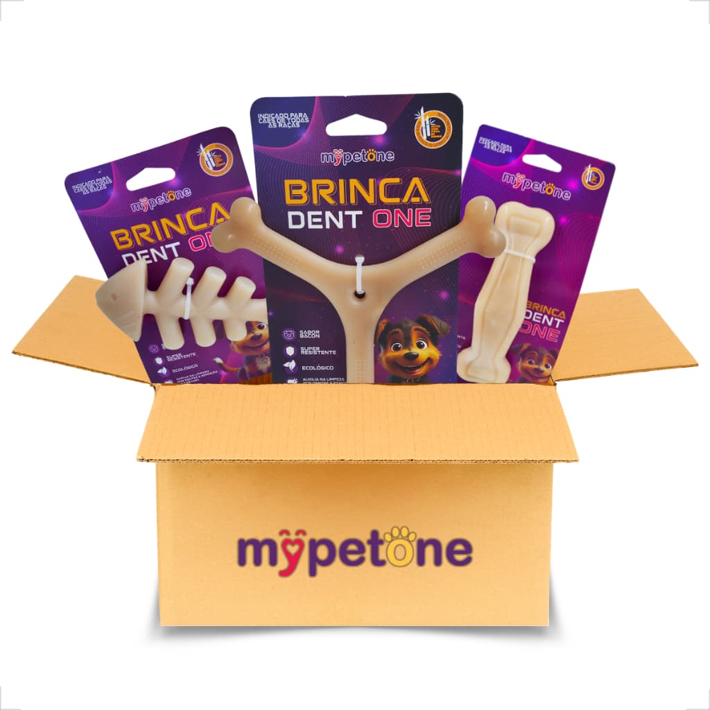 Kit 3 Unidades Brinca Dent One Medio Osso Bamboo - MyPetOne