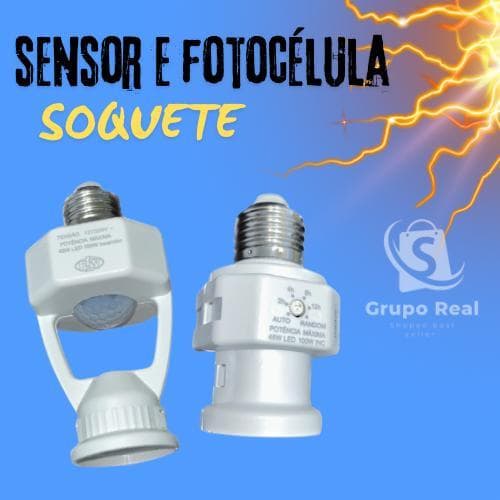 Sensor de Presença com Fotocélula Soquete Automático - Economia e Segurança - Produto Nacional PW