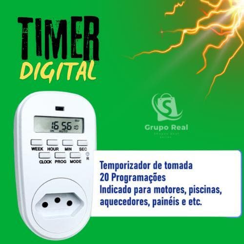 Timer Digital e Analógico Programável Bivolt -