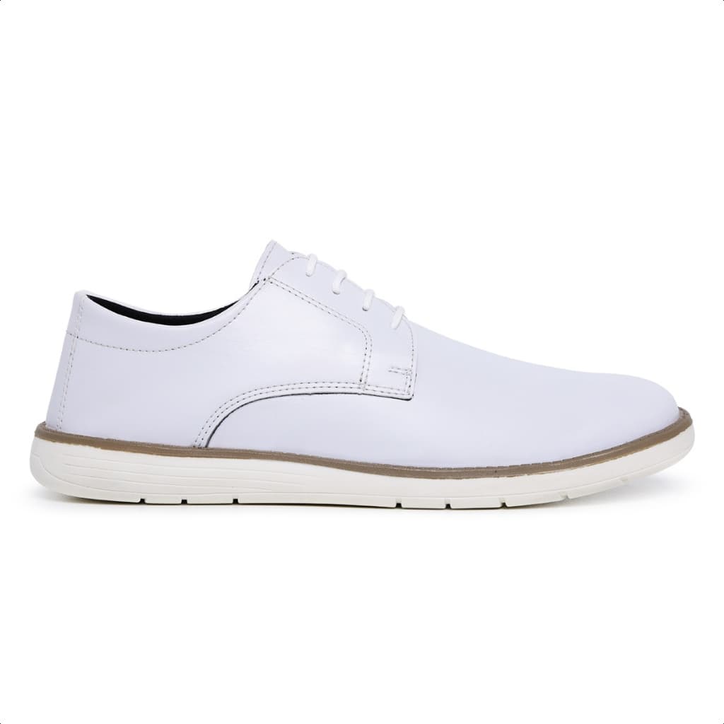 Sapato  Masculino Oxford Casual de Amarrar Branco