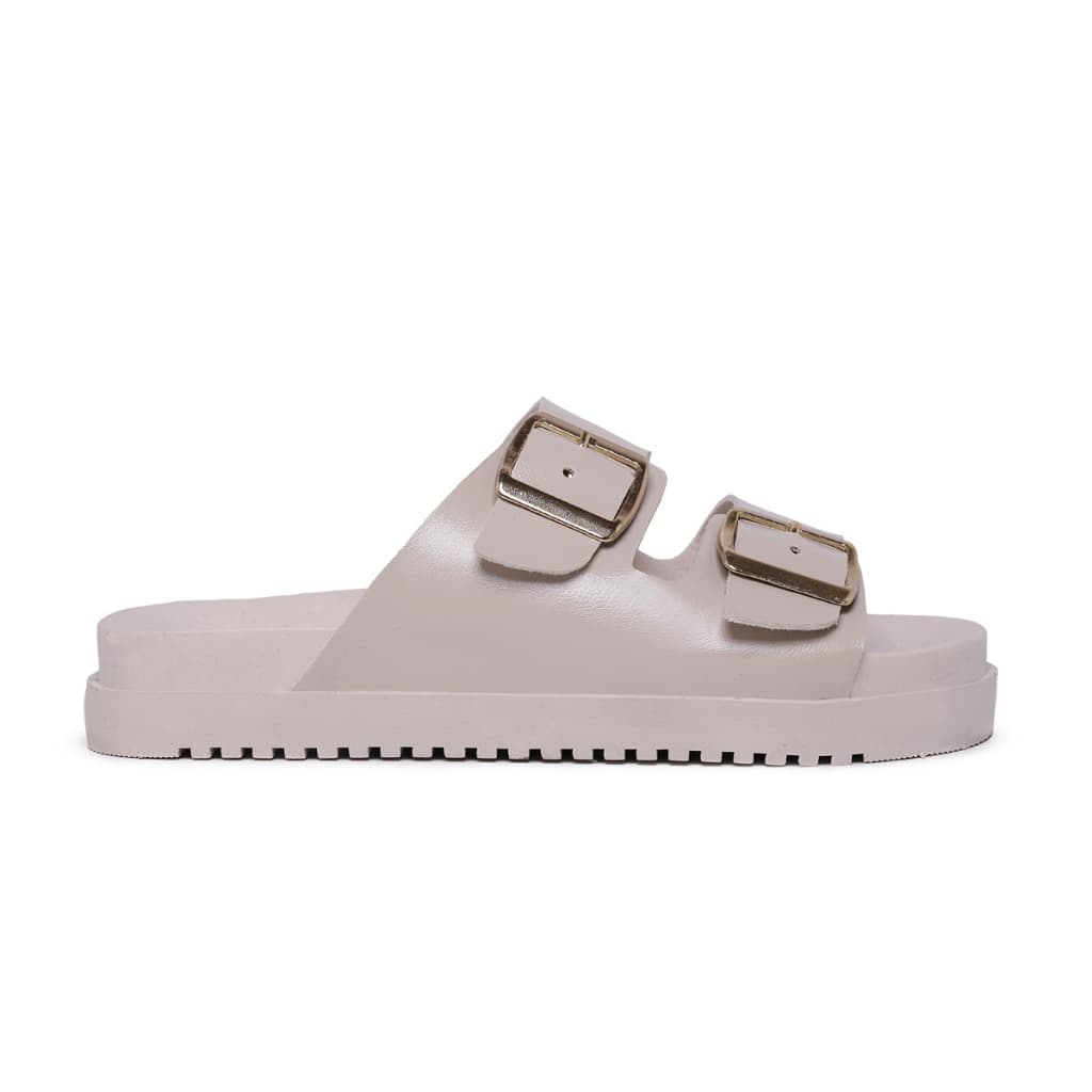 Sandália Papete Chinelo Rasteirinha Fivela Ouro Regulavel Confortável