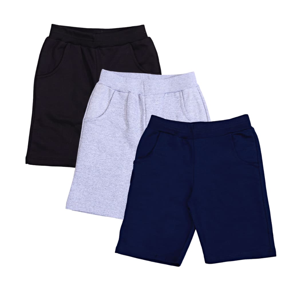Kit Com 3 Bermudas Infantil Menino Short Sport Verão Moletom Leve Casual Básica Escola