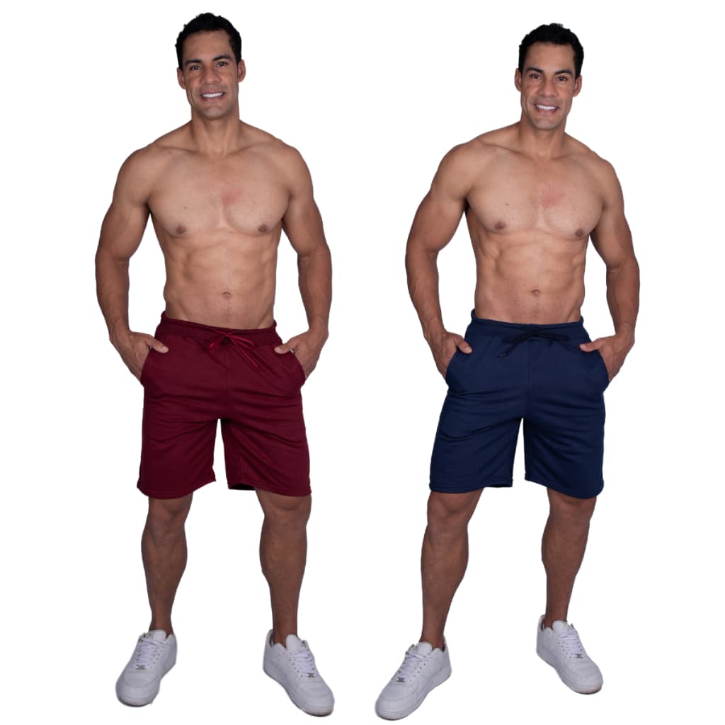 Kit 2 Bermudas De Moletom Shorts Academia Treino Masculino