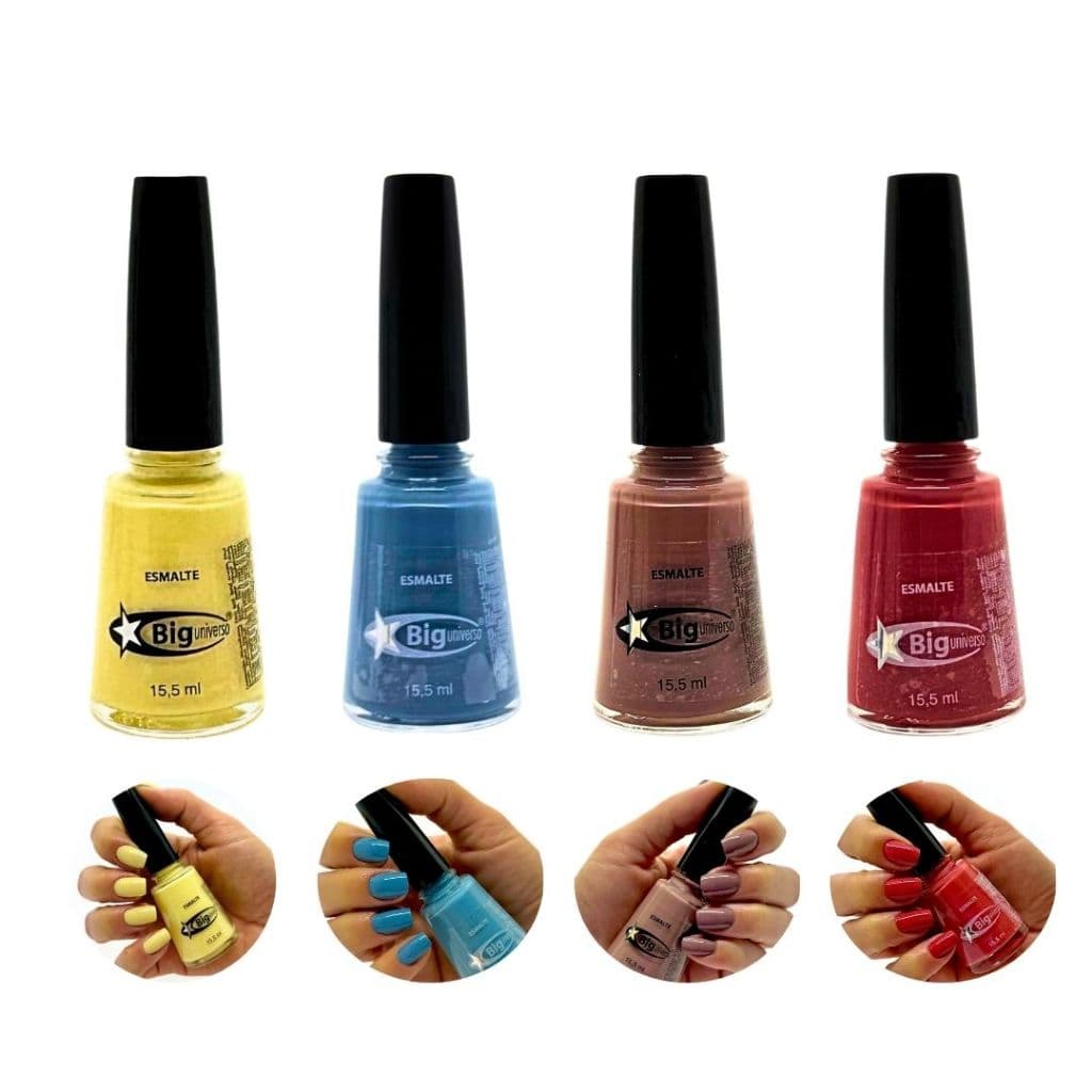 Kit 4 Esmaltes Cremosos Coleção Brilho de Verão Big Universo 15,5ml
