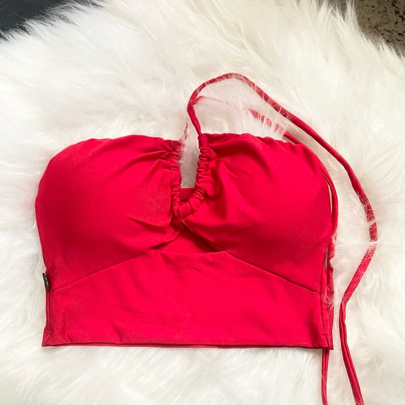 Cropped Top Faixa De Cordinha Feminino Tomara que Caia Com Bojo Suplex