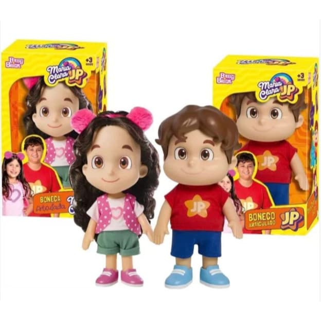 Kit Boneca Maria Clara e Boneco JP 27cm Originais BabyBrink