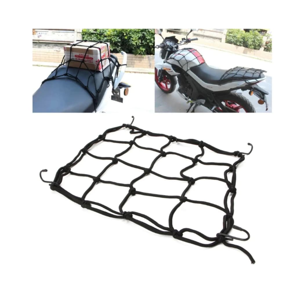 kit Rede Elástica Aranha + 2 Extensor Capacete Bagageiro Moto/Bicicleta/Carro/Barco