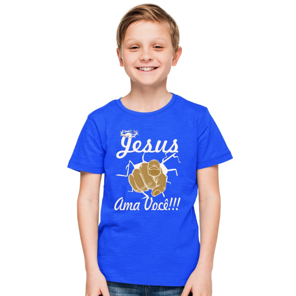Camiseta Gospel Camisa Evangelica Infantil Jesus Ama Você Lançamento lançamento