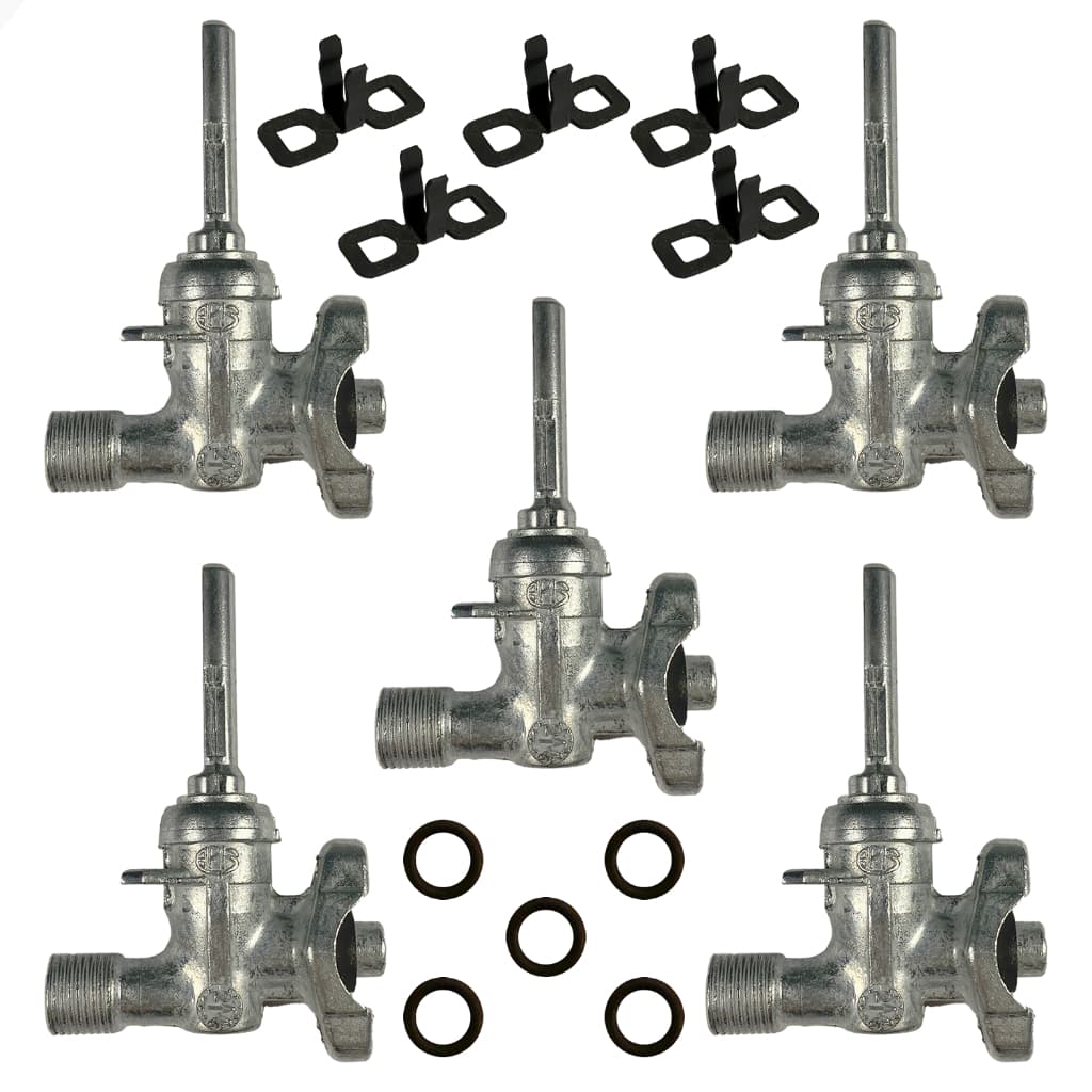 Kit 5 Registros Ramal Para Fogão Cooktop Fischer Com Rosca Original