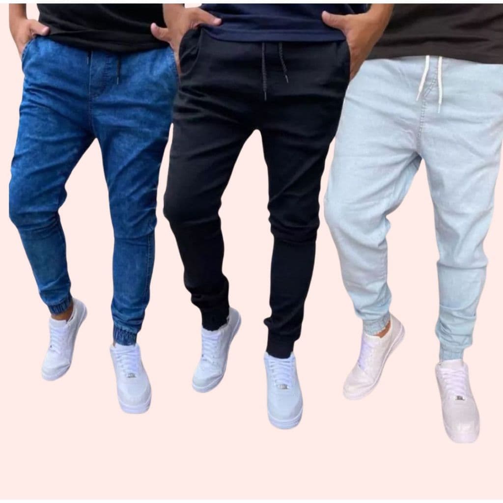 Kit com 3 Calças Jogger Masculinas SlimFit
