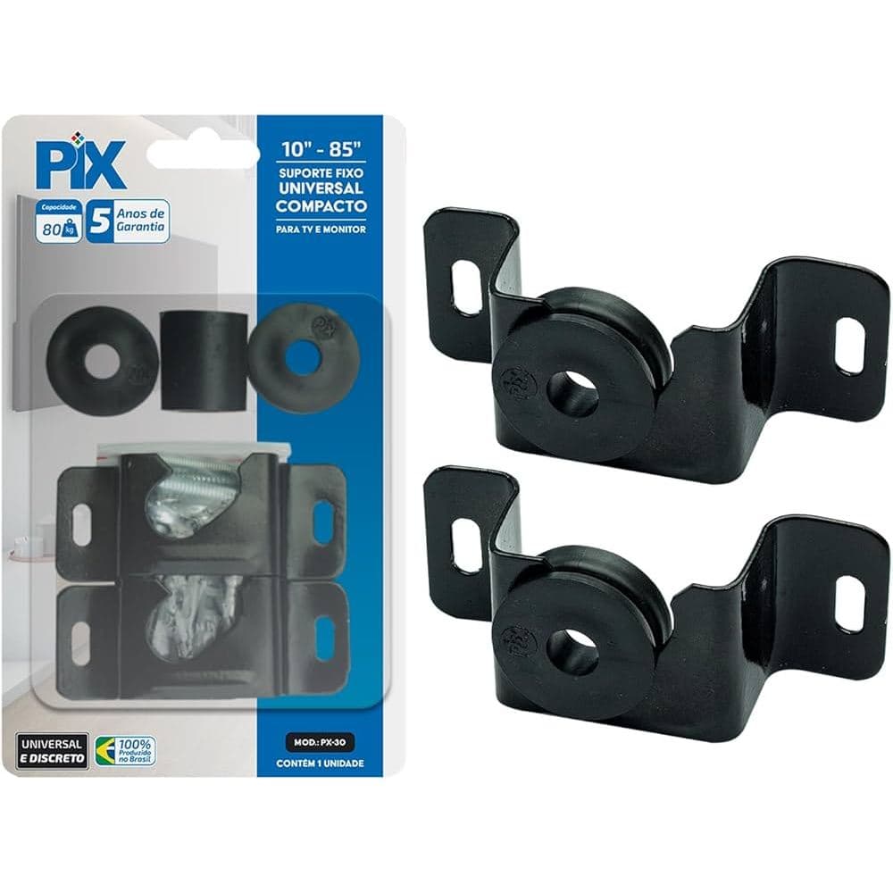 Suporte Fixo Universal Compacto Para TV e Monitor preto 10" a 85" 1 unidade PIX