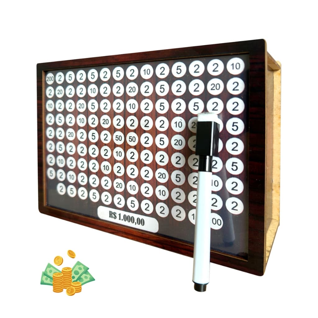 Woodbox Criativo Decorativo Guarde Dinheiro Método Japones - 1, 5 e 10 Mil Reais