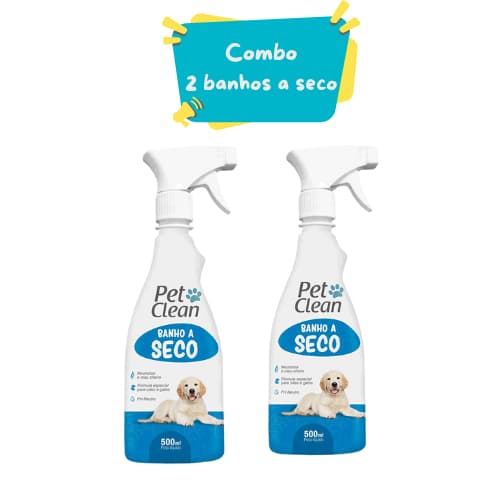 Kit 2 Banhos A Seco Spray Para Cães E Gatos Pet Clean 500ml