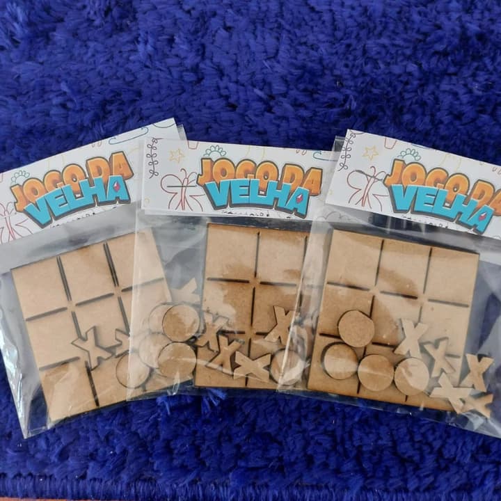 kit Jogos da Velha - Tabuleiro Jogo Brinquedo Presente - MDF Cru