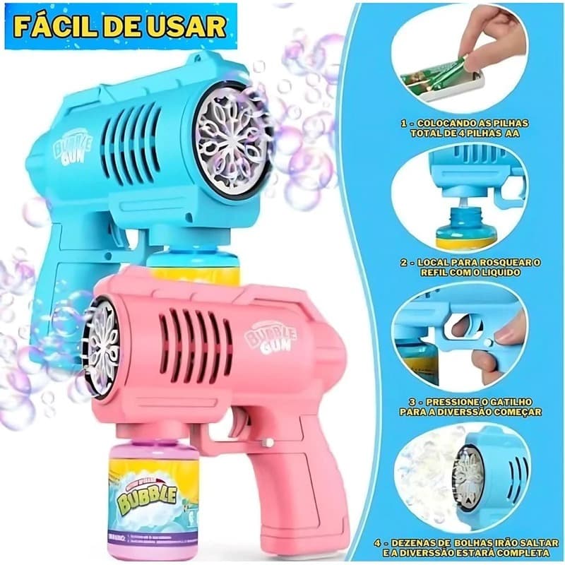 Arminha Brinquedo De Sabão Lança Bolha De Sabão Pistola Luz Envio Imediato “ Promoção “