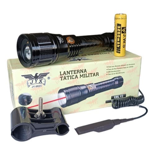 Lanterna   LED V3 Foco Redondo Luz Foco Branco Zoom Jws. Cor da lanterna Preto