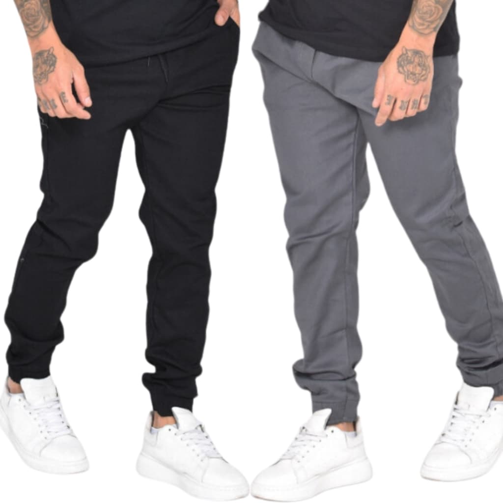 KIT 2 Jogger Lisa Estilo Casual Tecido Sarja Premium