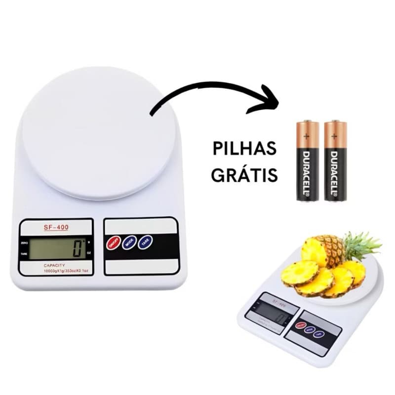 Balança digital cozinha precisão pilhas inclusas AA 10kg