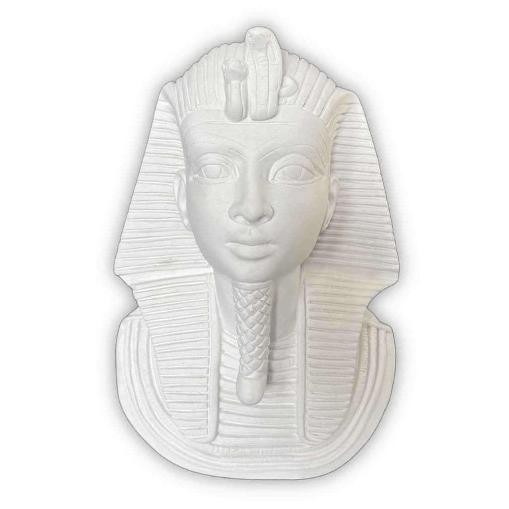 Busto Faraó de Parede em Gesso Cru 27cm de altura
