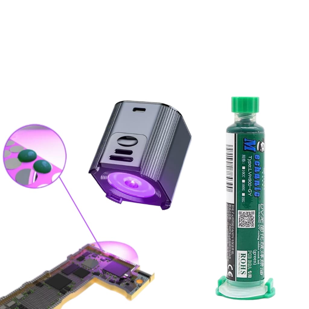 Kit Mascara Uv Lampada UV Tinta  Verde Para Pcb Bga Placa De Circuito Proteção Isolante   Cura Uv