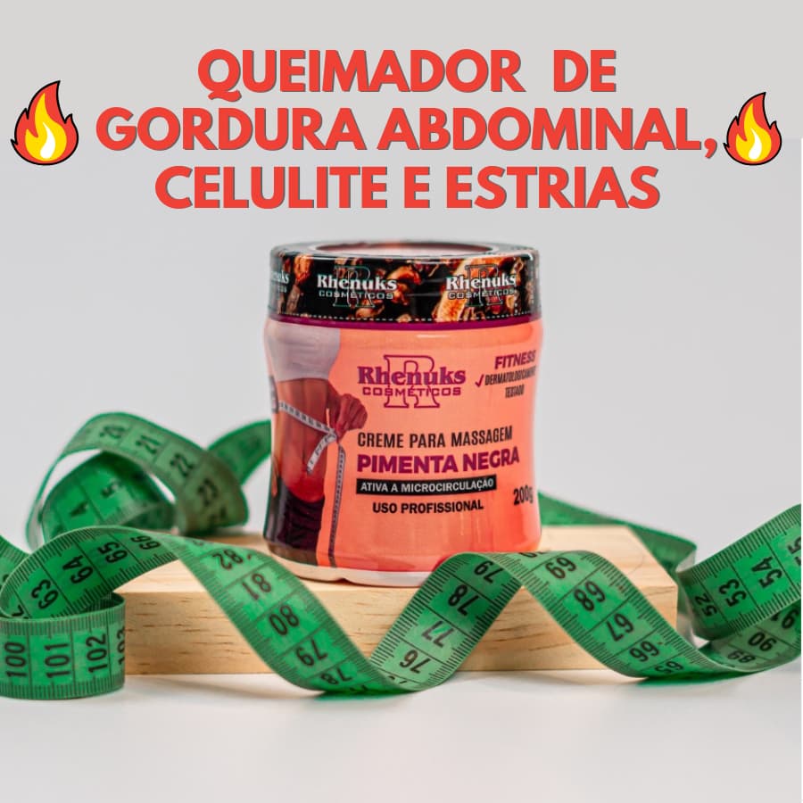 Creme para massagem Gel Pimenta Preta 200g Rhenuks