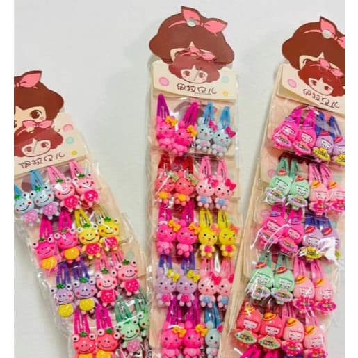 72 Tic Tac Rabico de Cabelo Infantil Colorida /Frutinha /Animais /Laçinho