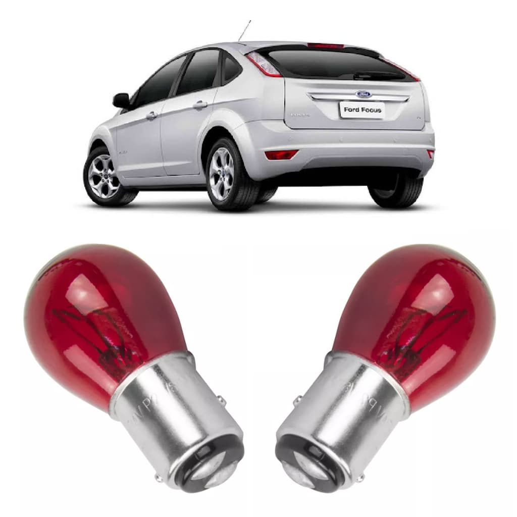 Par De Lâmpada Automotiva 21/5w Baw15d 2 Polos FOCUS HATCH - 2009 2010 2011 2012 2013