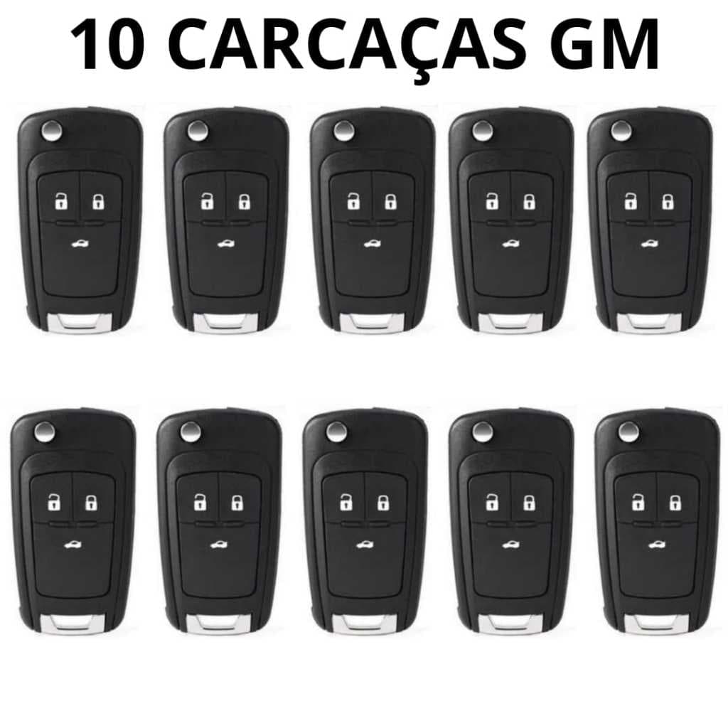10 CHAVES CANIVETE ONIX, SPIN, COBALT, CRUZE, PRISMA ACIMA DE 2013, 3 BOTÕES