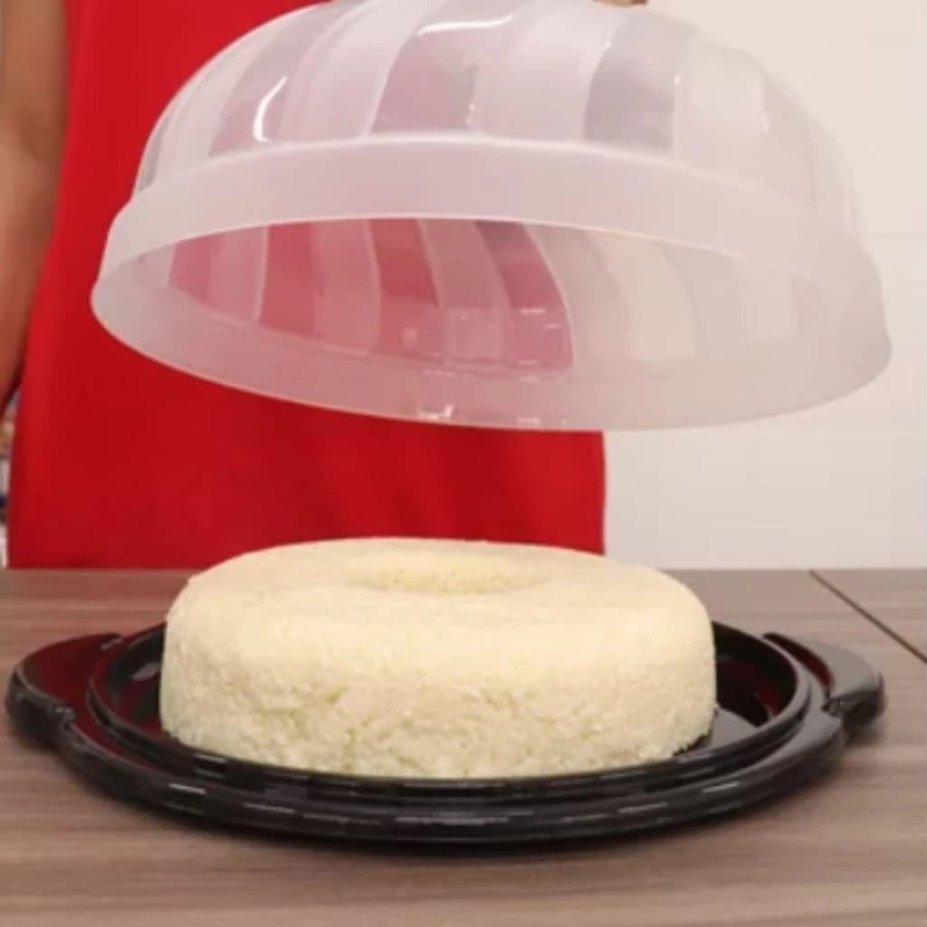 Boleira C/ Tampa Redonda Plástico Resistente Gourmet Bolo Design Sofisticado Prático