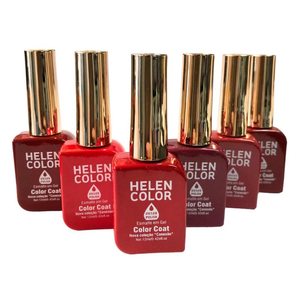 Kit Esmalte em Gel Helen Color Vermelhos 6un Nova Coleção Conexão