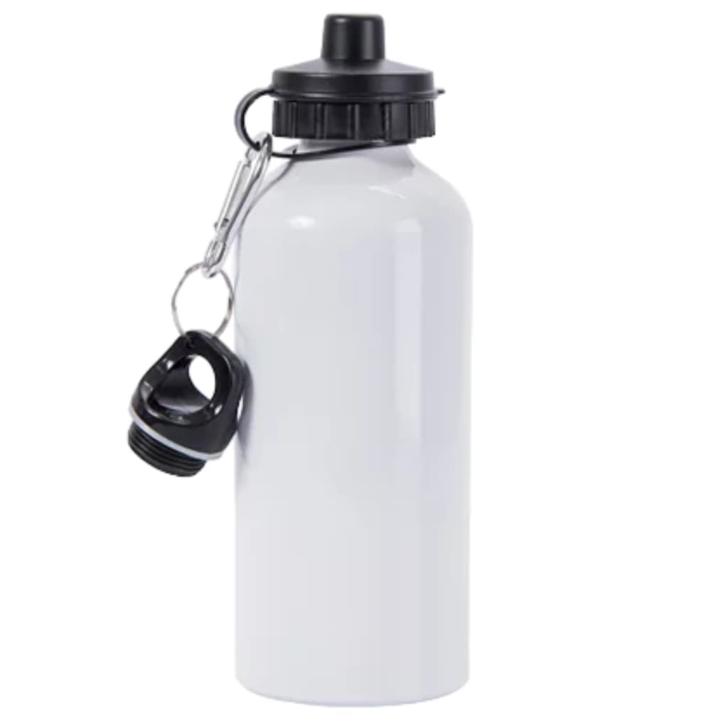 SQUEEZE ALUMÍNIO 2 BICOS BRANCA PRATA SUBLIMAÇÃO PERSONALIZAR - 600 ML