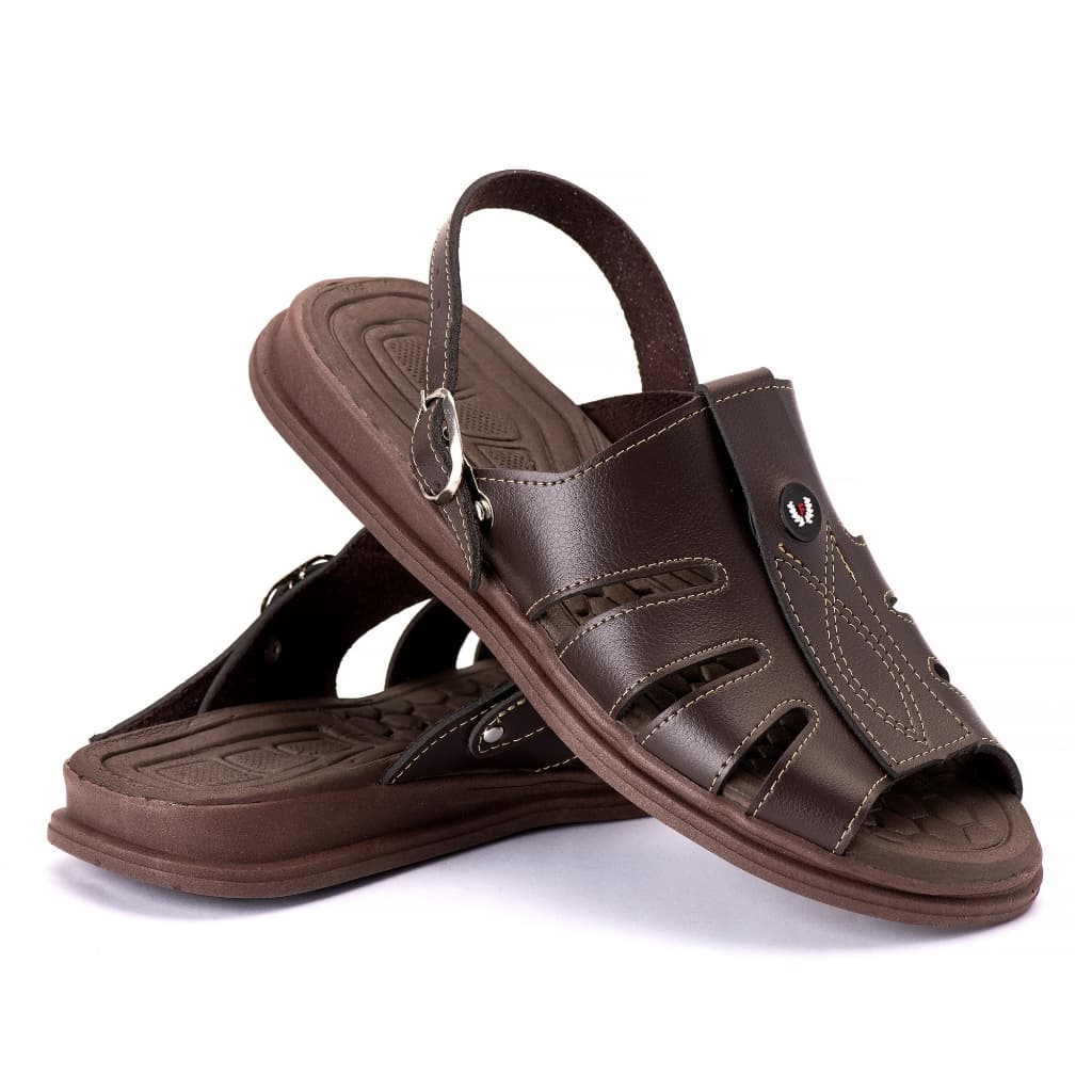 Sandália Masculina Chinelo Anti Stress Em Couro Legítimo - Ref. 0102