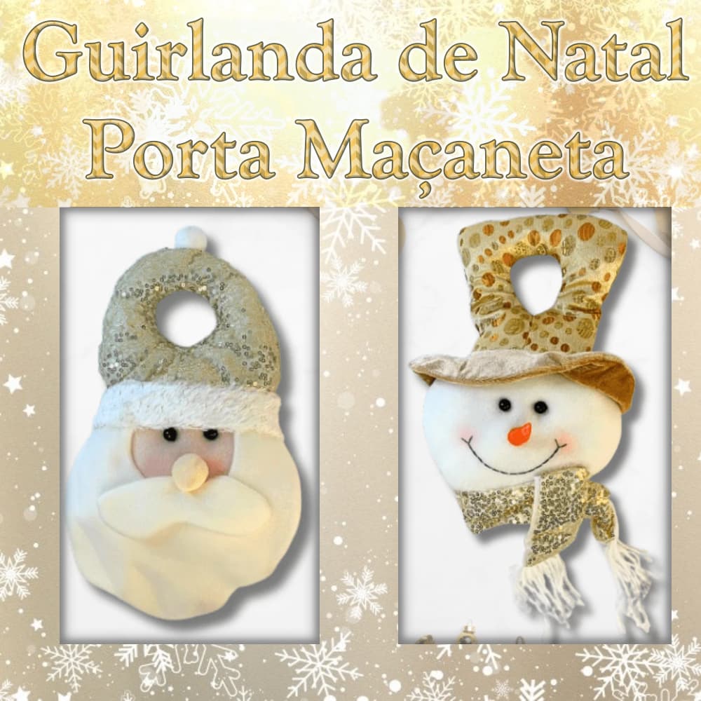 Porta Maçaneta De Natal D Pélucia Do Papai Noel De 31cm Luxo