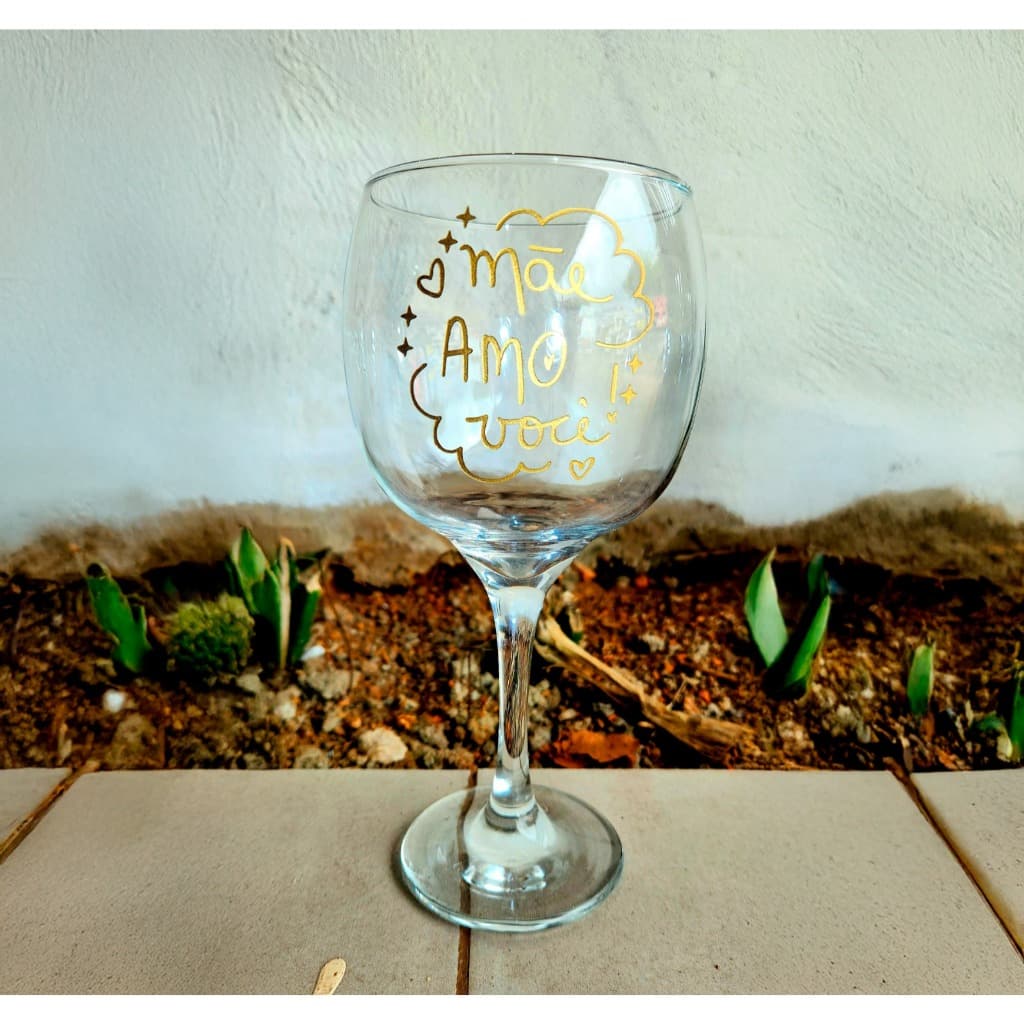 Taça de Gin 600ml - Vidro - Personalizada (DOURADO)