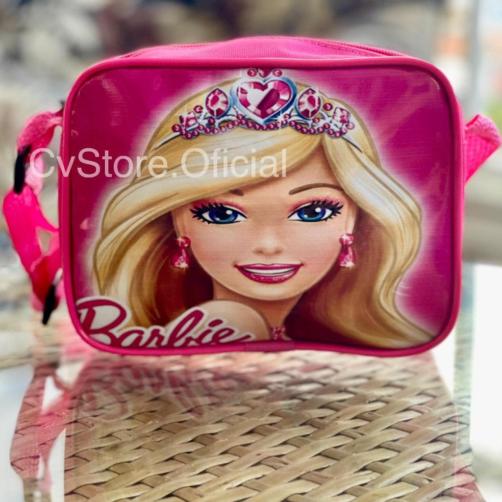 Bolsa Infantil Barbie Transversal De Ombro Bolsinha Passeio Creche Natal Menina Rosa Necessaire Lancheira Blogueirinha
