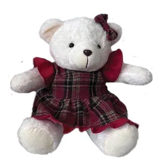 URSO NATALINO XADREZ VERMELHO VARIADOS  30CM