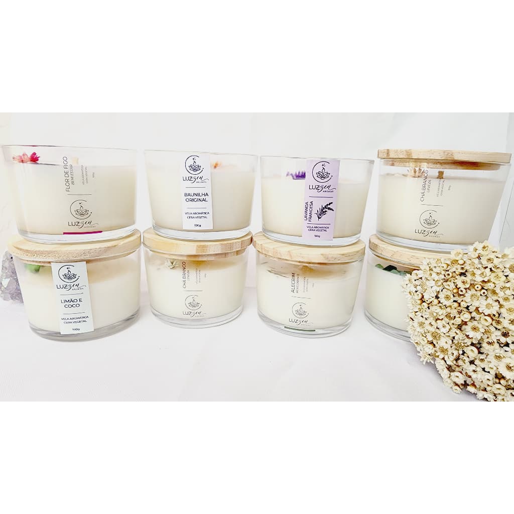 Vela aromática premium 100% vegetal