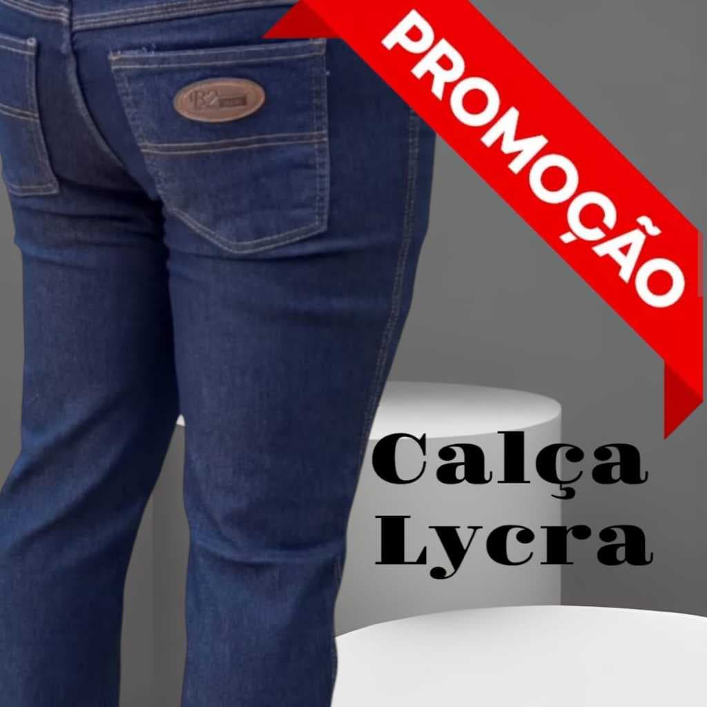 Calça Masculina Jeans Tradicional Reta Trabalho com Elastano Tamanhos Grandes