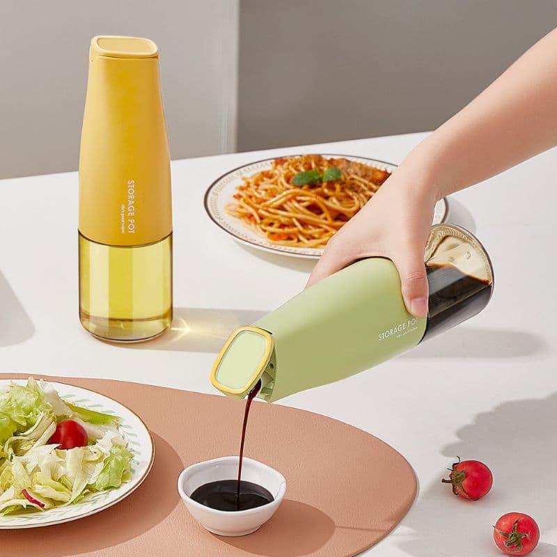 Galheteiro de Vinagre/ Azeite 500ml -Garrafas dispensadoras de óleo para cozinha com bocal abre e fechamento