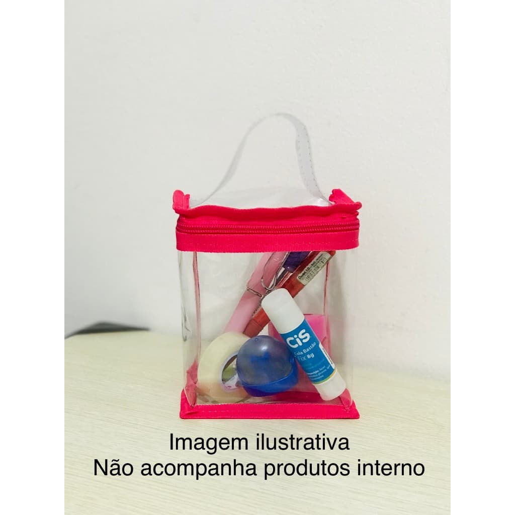 5 Necessaire Organizadora Multiuso Transparente Pequena - 15x12x7
