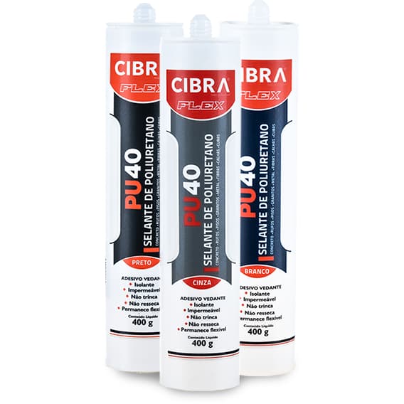 Selante adesivo Pu 40 400g Cibra Flex Cinza/ Preto / Branco