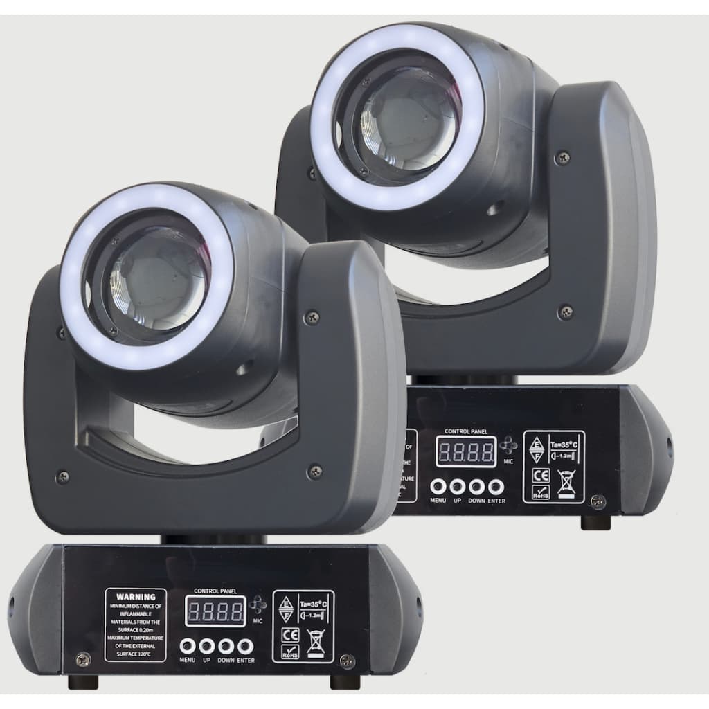 Kit 2 Moving Head Led Beam 100w Disco Cores Prisma Borda Led