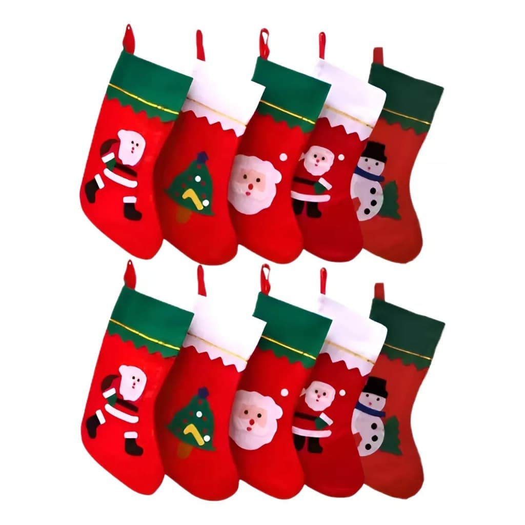 Meias Decorativas de Natal 33cm – Enfeite para Lareira ou Parede
